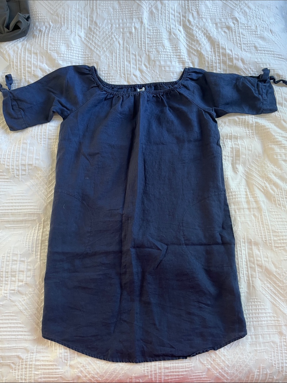 Paraphrase Navy Blue Off-Shoulder Mini Dress